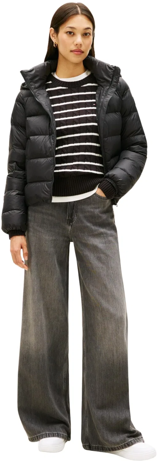 Женская куртка с капюшоном и утеплителем Tommy Hilfiger, Black — фото 4