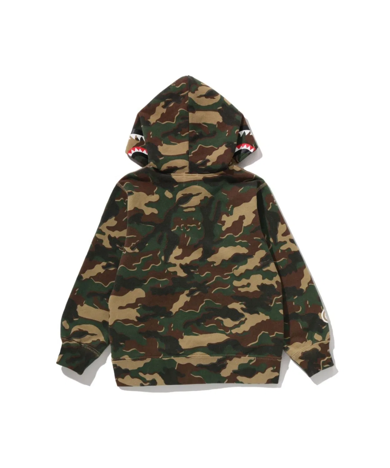 Детский худи с длинным рукавомGLITCH WOODLAND CAMO SHARK ZIP HOODIE A BATHING APE, Green — фото 4