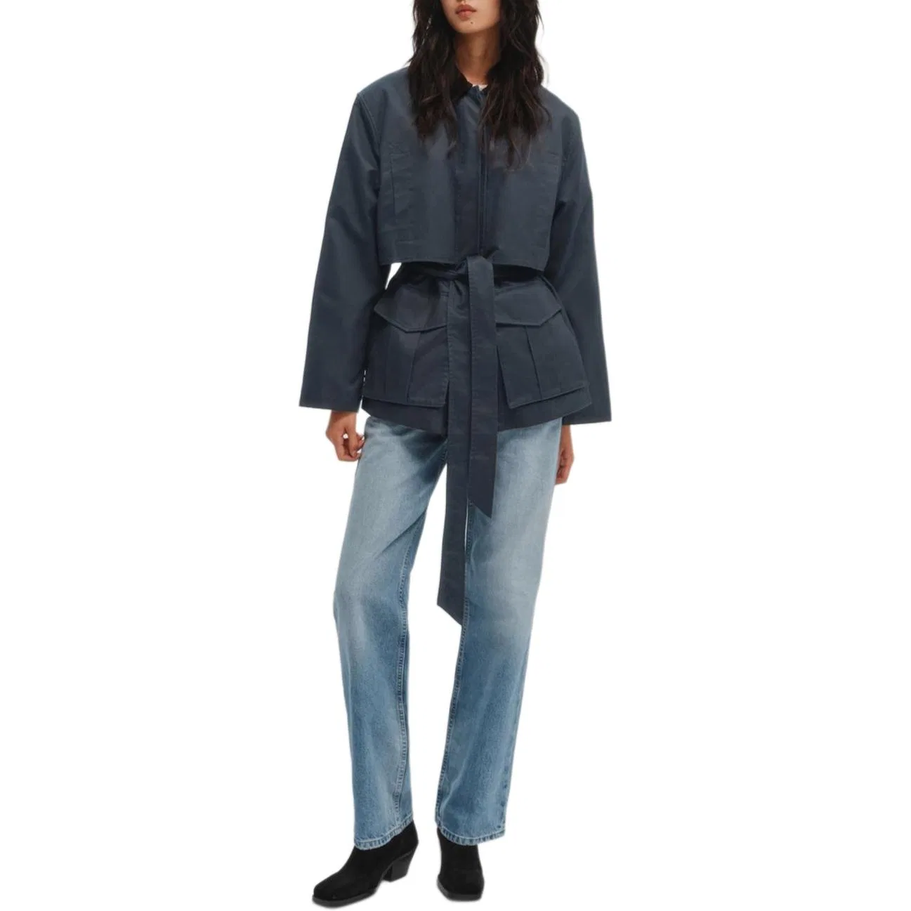 Женская куртка-пуховик с утеплителем Sea Blue ZARA, Sea Blue — фото 3