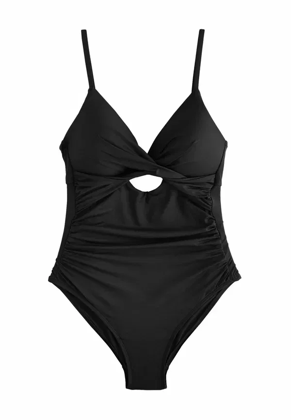 Купальник слитный с утяжкой живота Regular Fit Cut Out Tummy Control Swimsuit Next, черный — фото 4