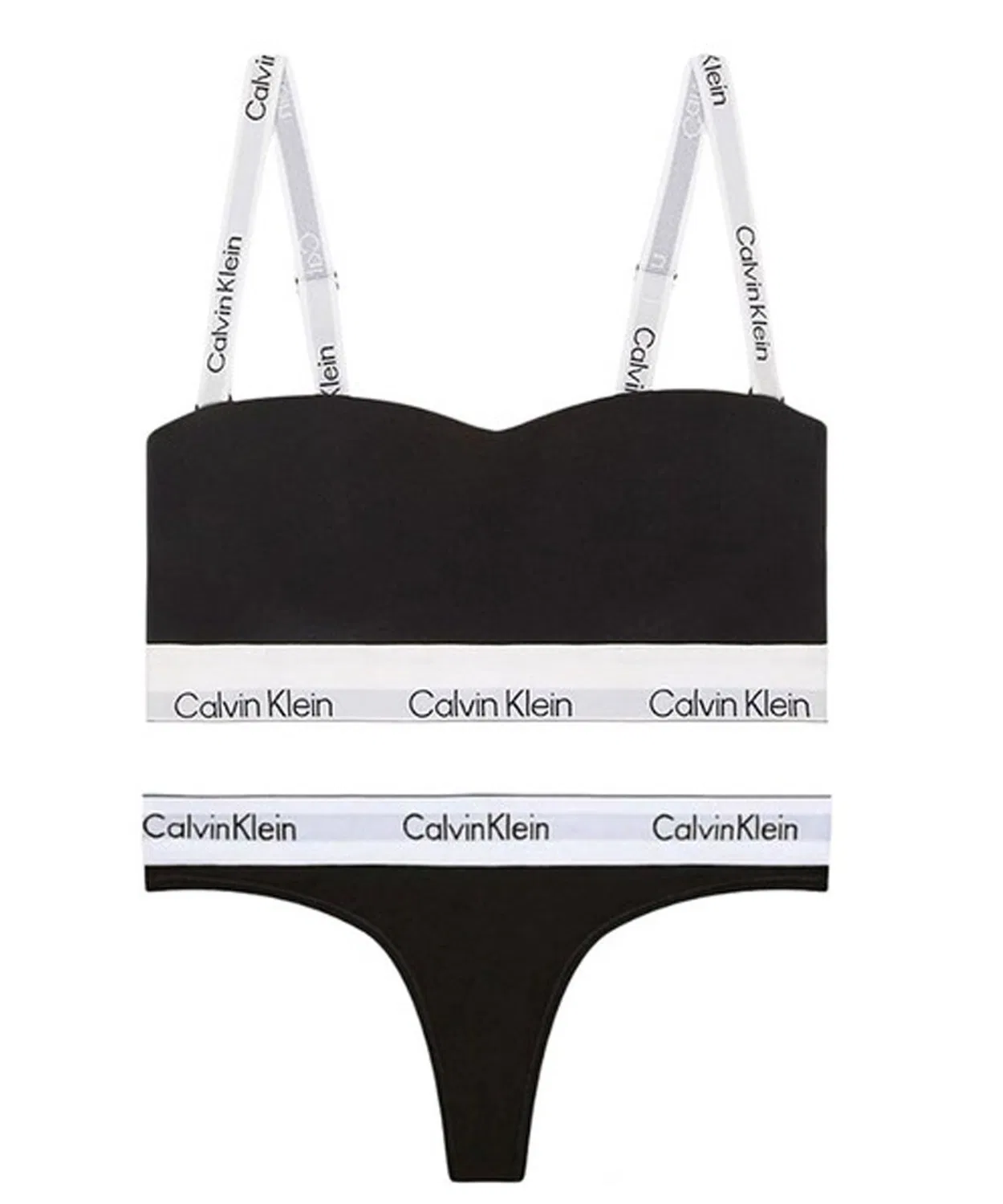 Женский комплект бюстгальтера и трусов-слипов с логотипом Calvin Klein, Black