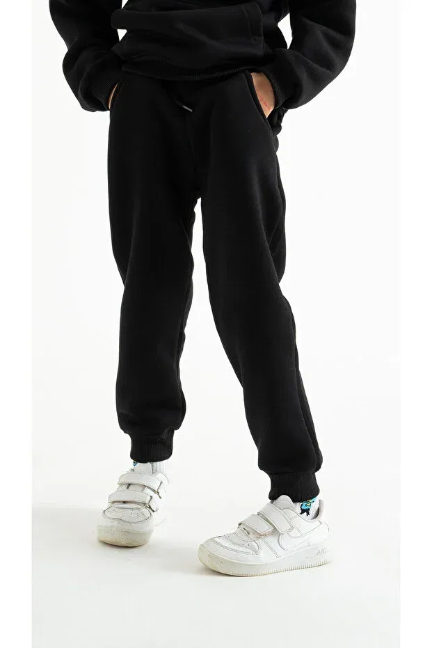Детские спортивные штаны для девочек утепленные Basics C.C.L. Coccolin Kids Baby Clup, Black — фото 2