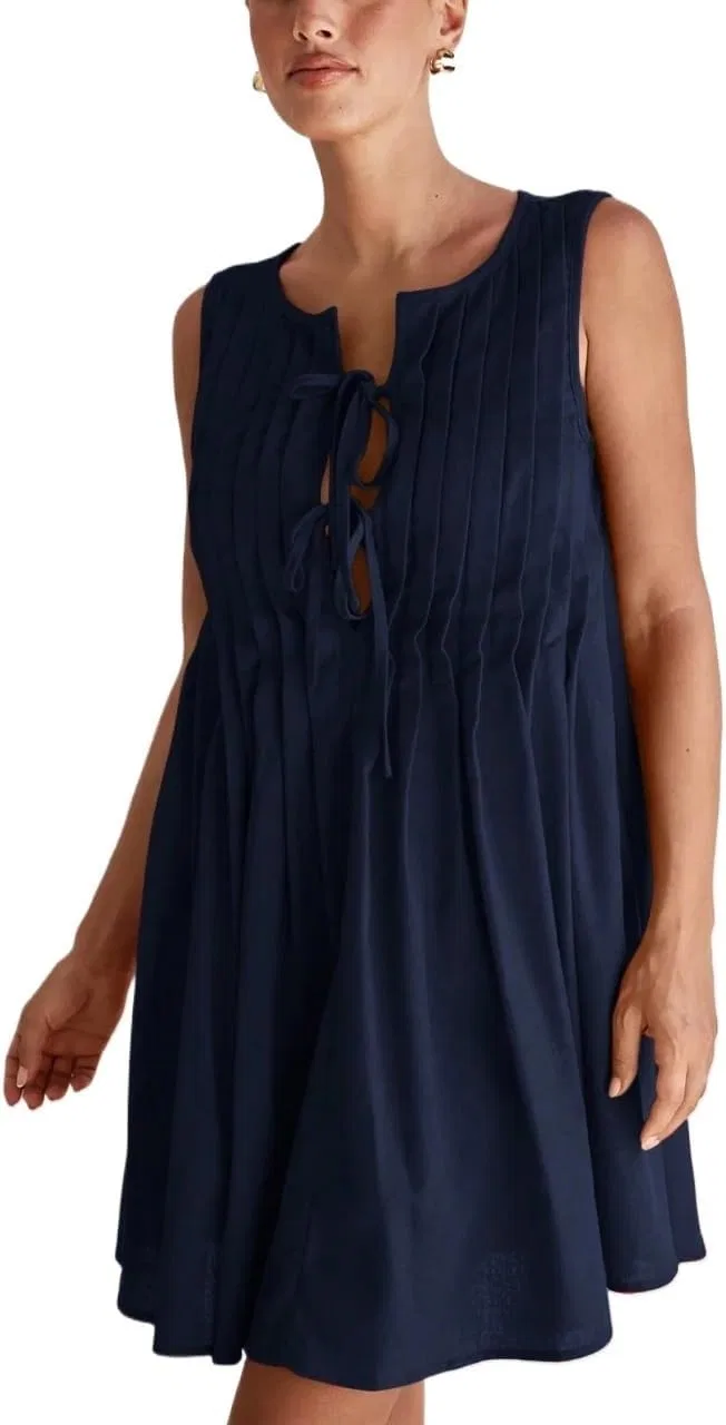 Женское мини-платье на запах Knot Tie Front Generic, Navy Blue