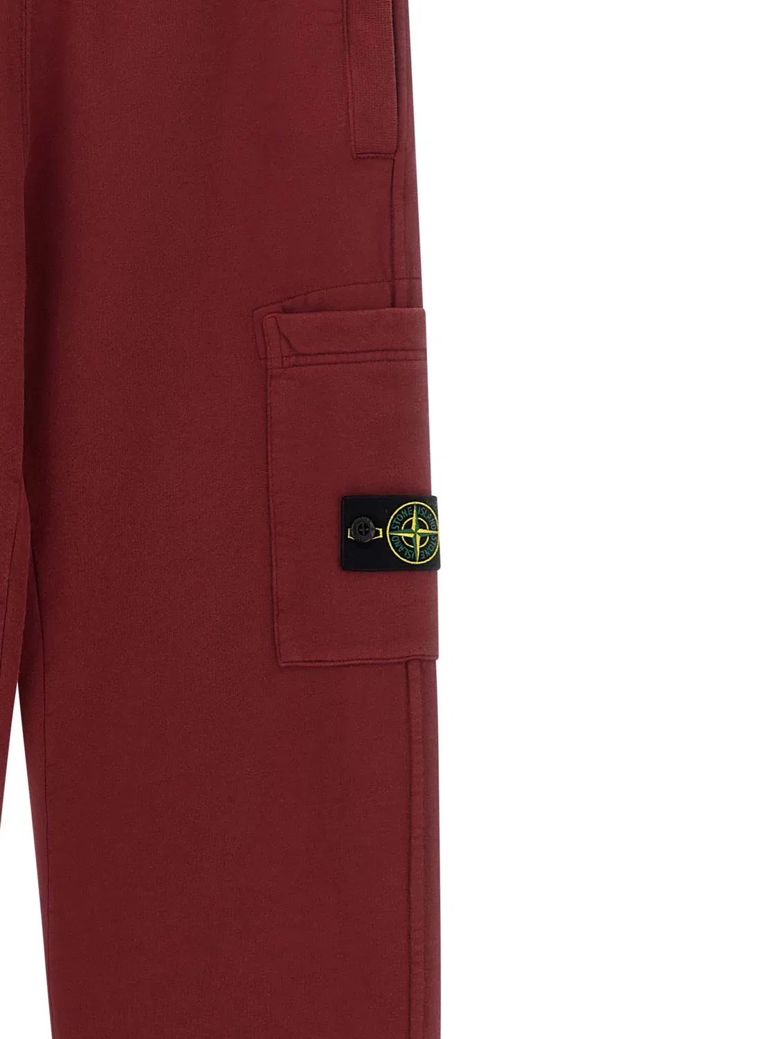 Брюки-карго с логотипом-нашивкой Stone Island Junior, бордовый — фото 3