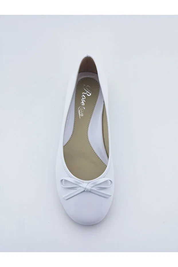 Детские балетки для девочек из лаковой кожи Rose Club Kids, White — фото 3