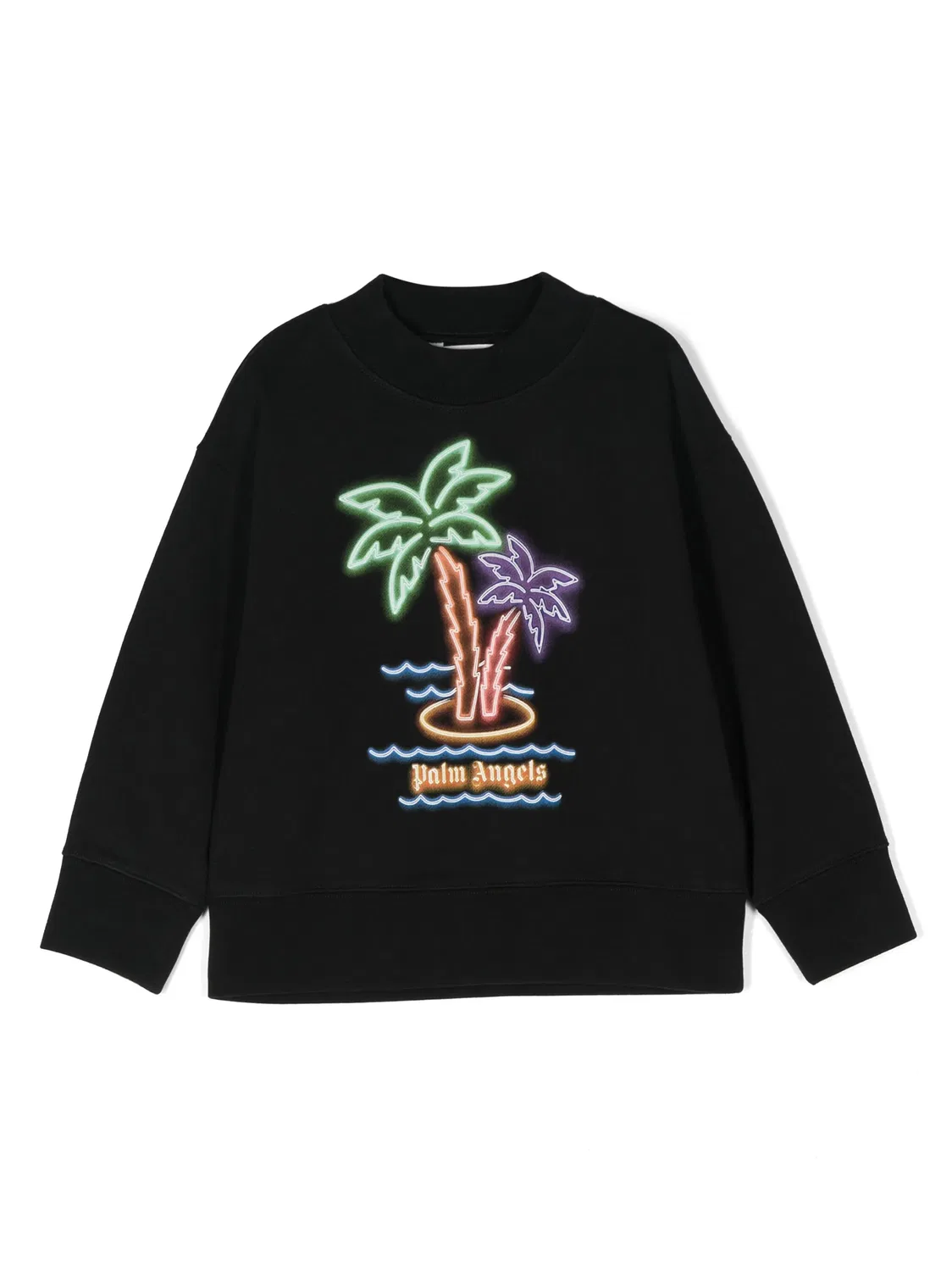 Свитшот Neon Palms из хлопка Palm Angels, черный
