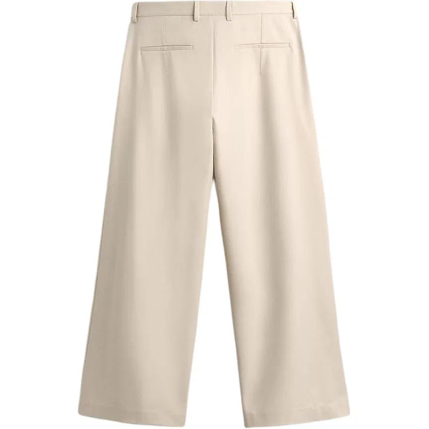 Мужские широкие брюки свободного кроя Beige ZARA, Бежевый — фото 3