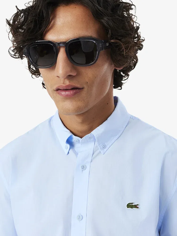 Рубашка с коротким рукавом из легкого поплина LACOSTE, Royal Blue — фото 2
