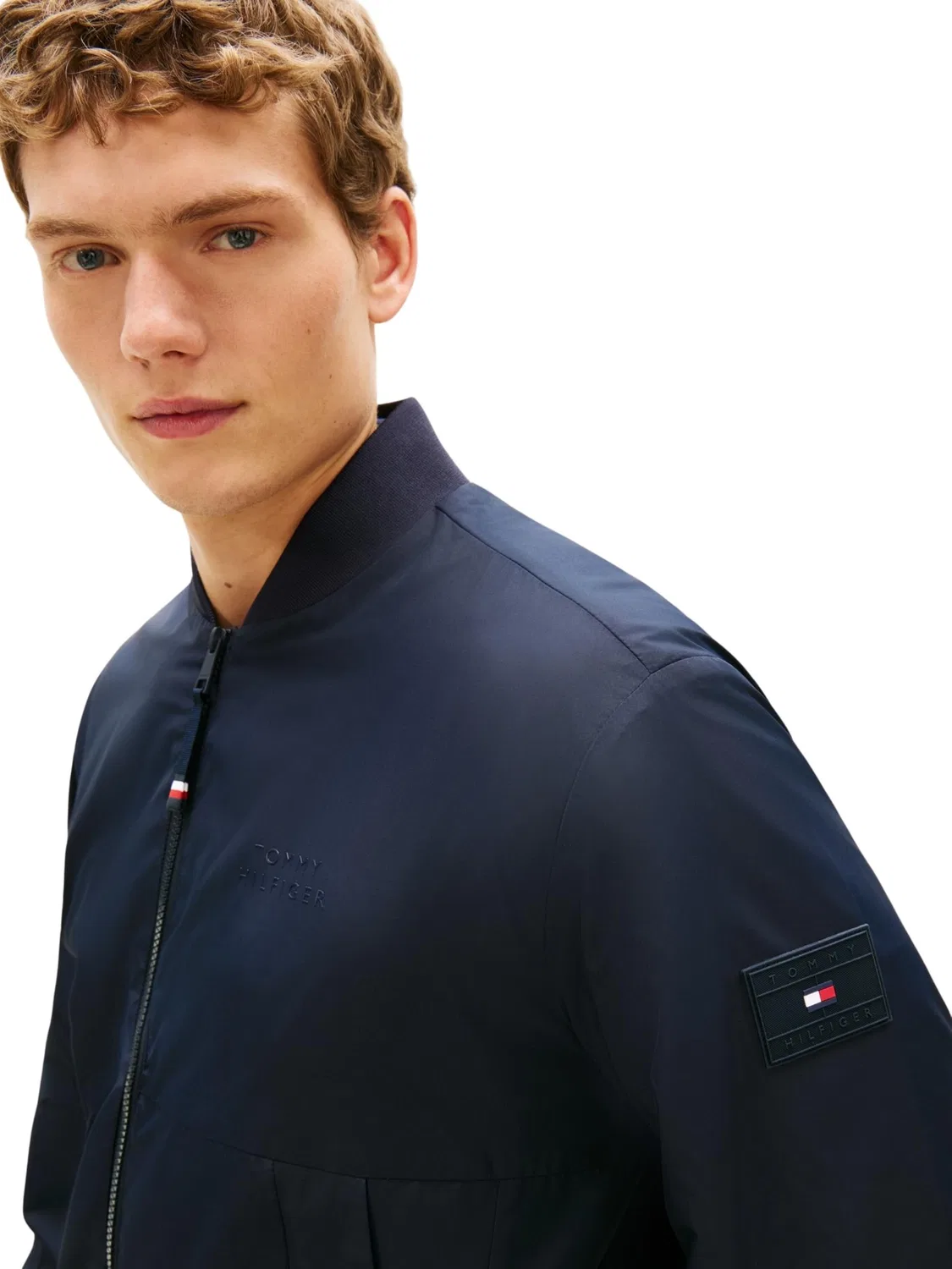 Мужская куртка-бомбер с воротником-стойкой Tommy Hilfiger, BLUE (Desert Sky) — фото 4