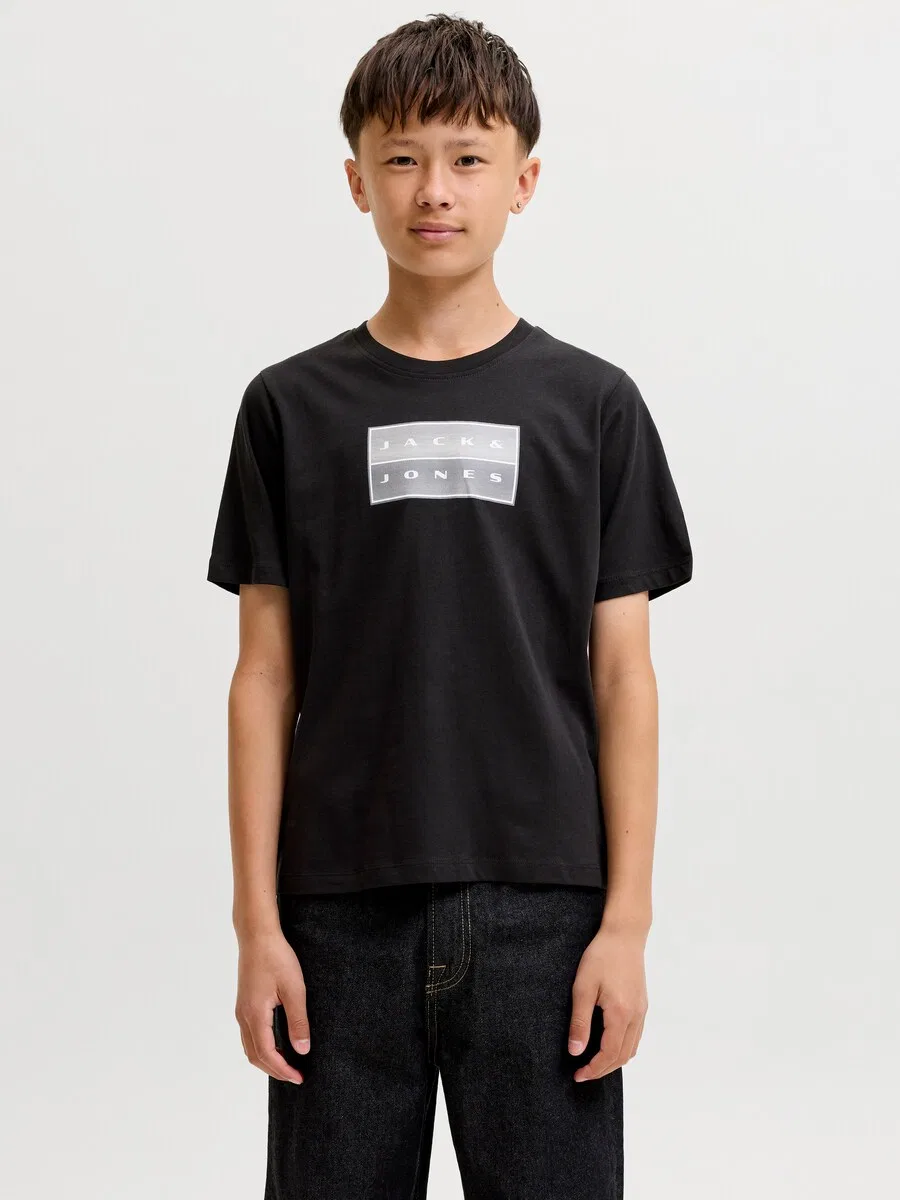 Детская футболка Jack & Jones Junior 'JCOFUSION' черного цвета