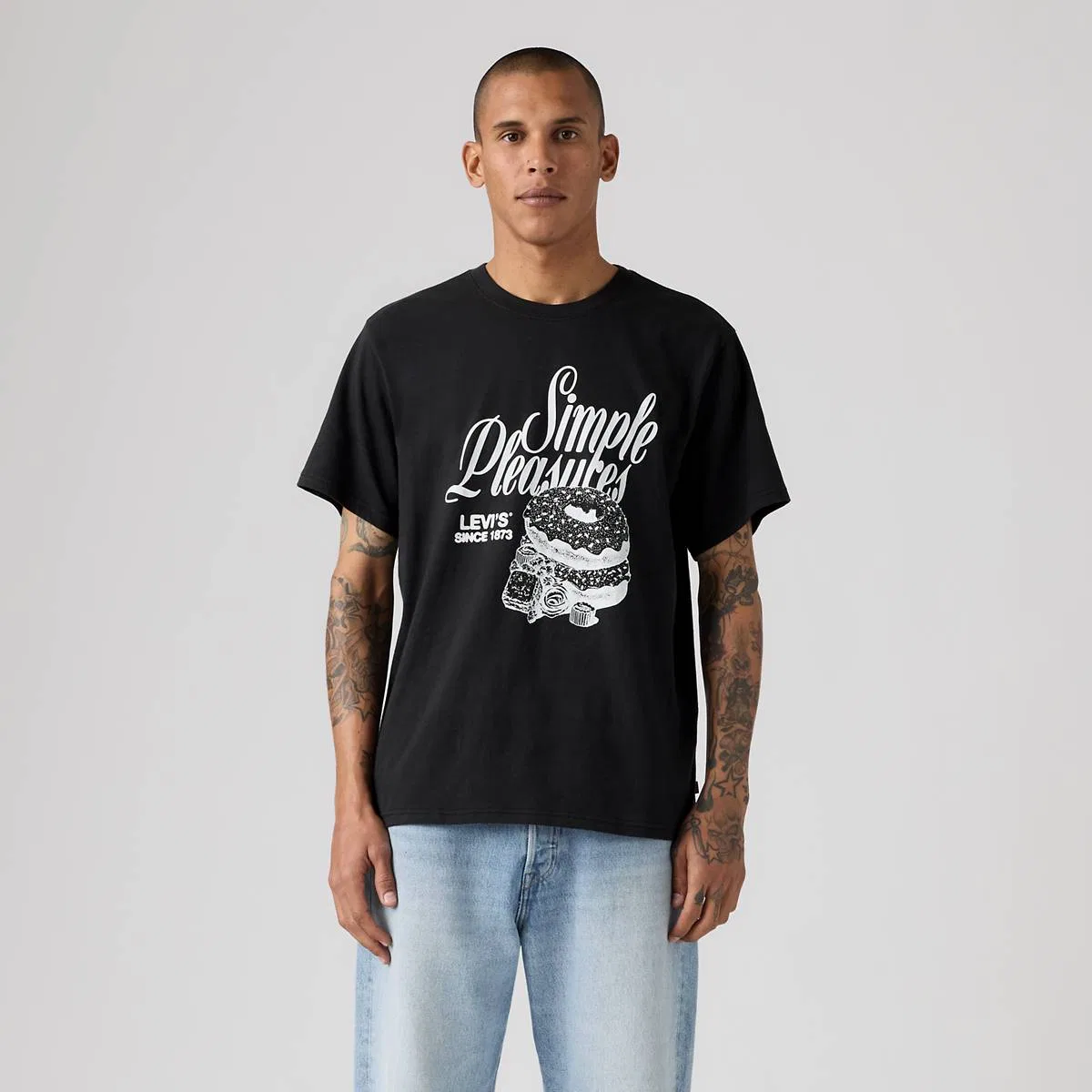Свободная футболка с графическим принтом Levi's, Simple Pleasures Delft - Black — фото 3