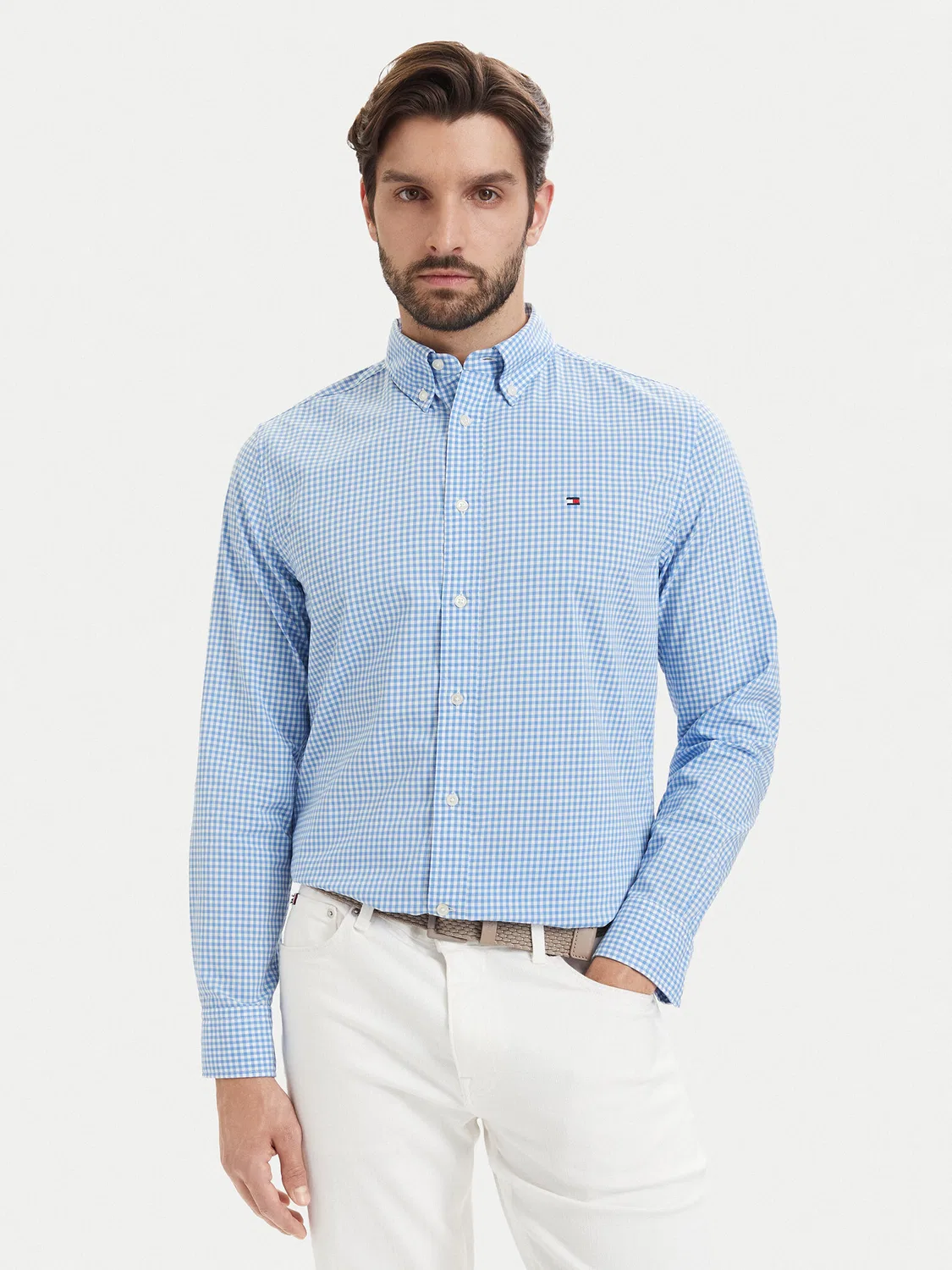 Мужская рубашка стандартного кроя Poplin Tommy Hilfiger, синий