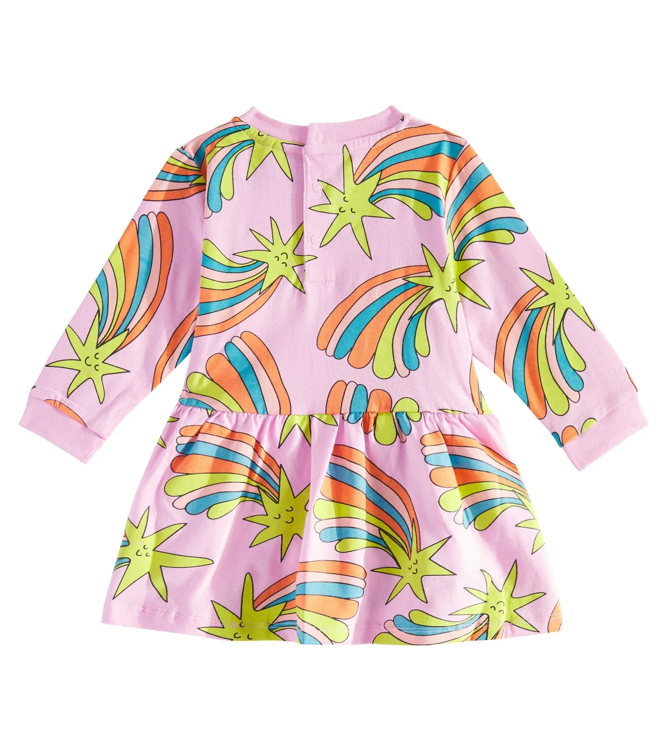 Платье из плотного хлопка с принтом Stella McCartney Kids, розовый — фото 2