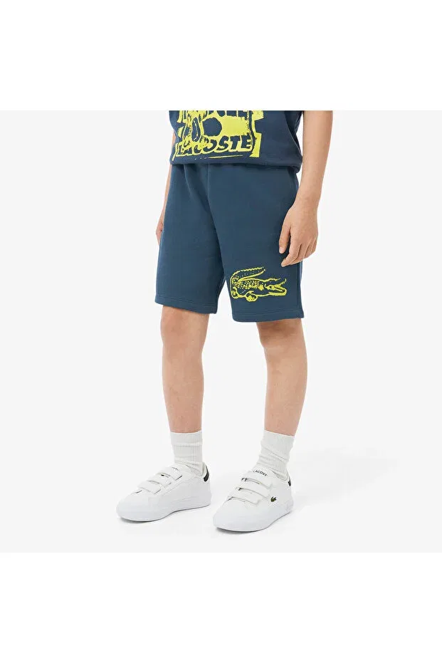 Детские шорты для мальчиков с принтом Lacoste, C7z-Blue — фото 2