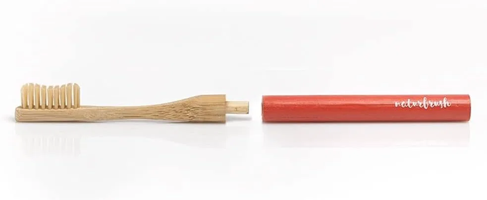 Безголовая зубная щетка, Naturbrush, красный