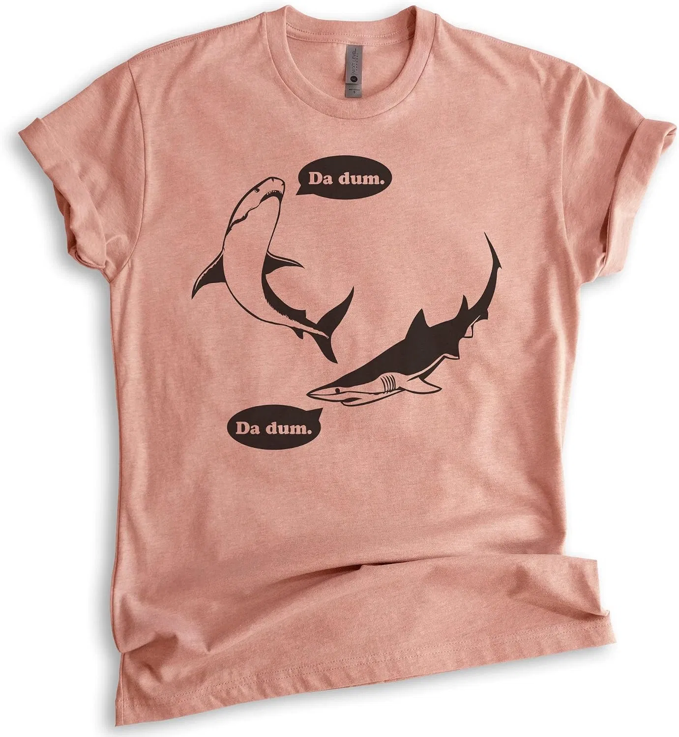 Женская футболка с принтом Da Dum Shark, Heather Sunset