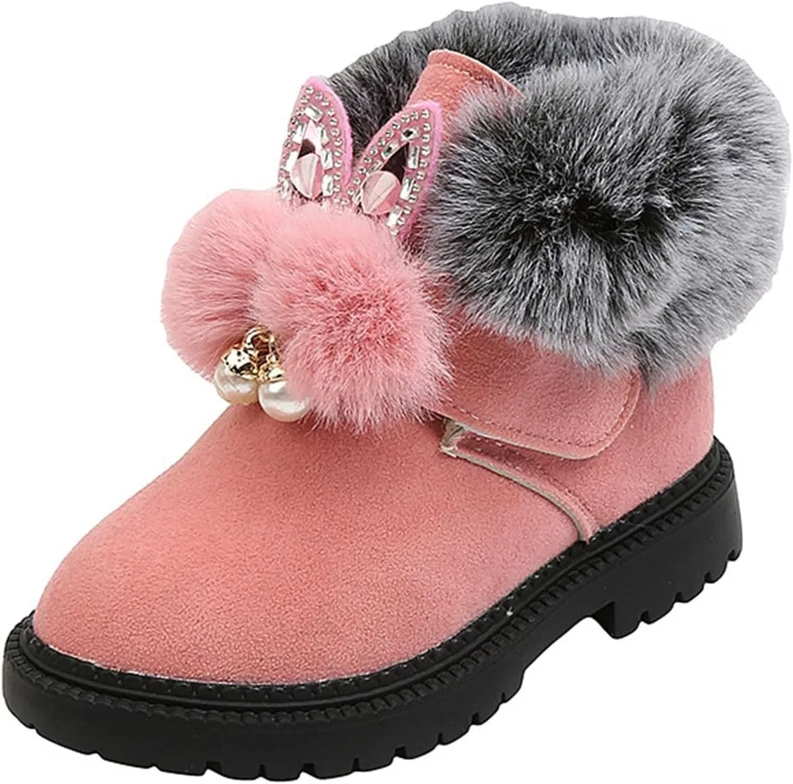 Детские зимние сапоги для девочек на флисе IWIHMIV, Pink