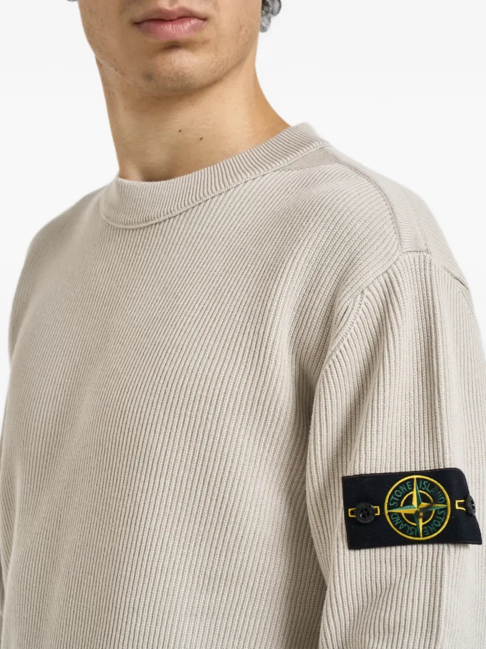 Свитер вязаный Stone Island, бежевый — фото 4