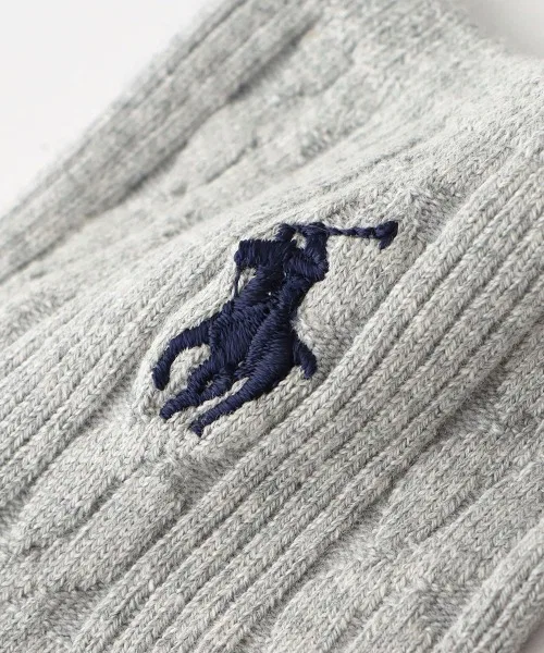 Женские носки с вышивкой логотипа Polo Ralph Lauren, коричневые — фото 3