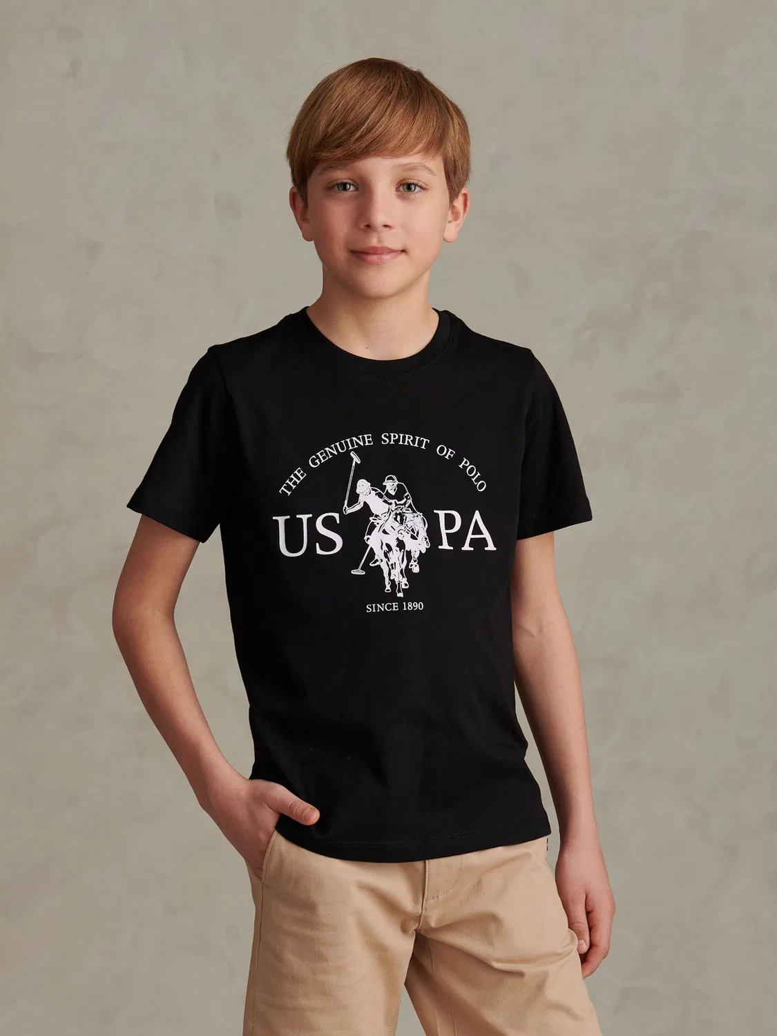 Футболка с принтом U.S. Polo Assn. Double Horsemen, черный