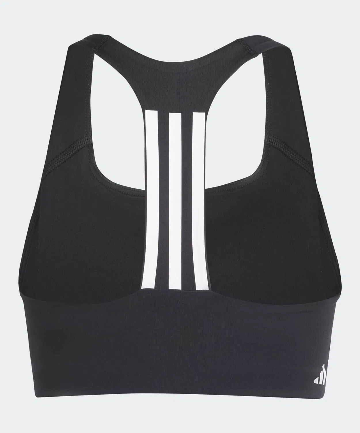 Женский спортивный бюстгальтер среднего уровня поддержки Powerimpact Three Stripes Adidas, Черный — фото 2