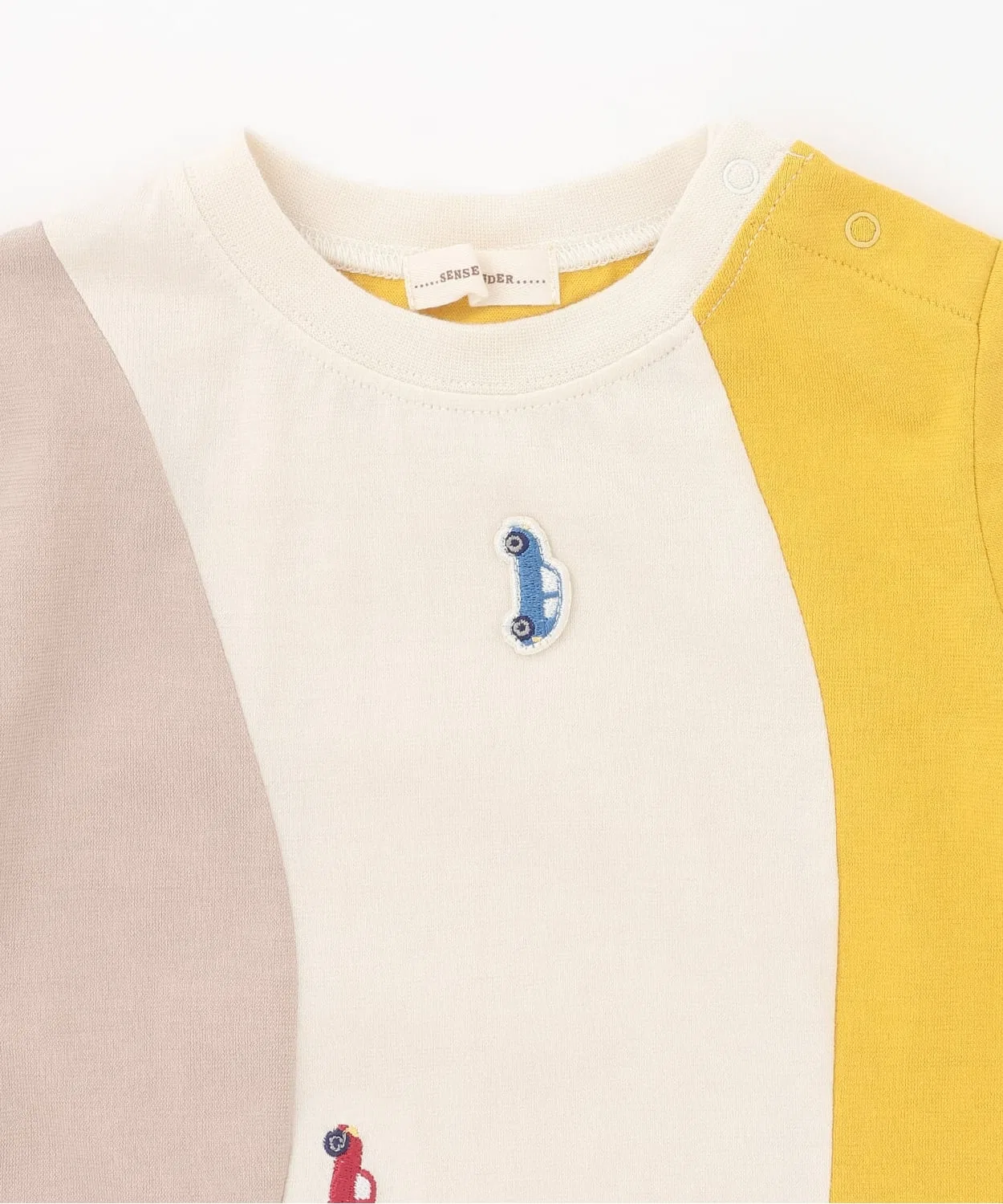Детская футболка с принтом машины с длинным рукавом модель Car Embroidery, sense of wonder, Mustard — фото 3