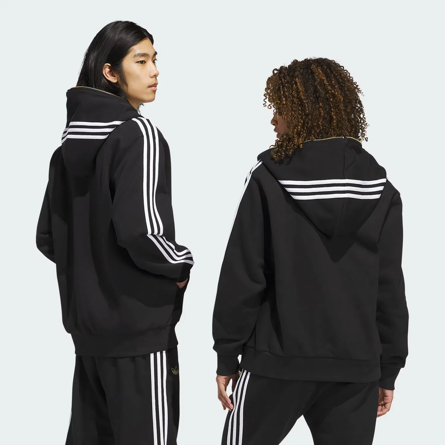 Унисекс спортивная куртка на молнии Tyshawn Full Zip Track Jacket Adidas Originals, черный/белый — фото 2