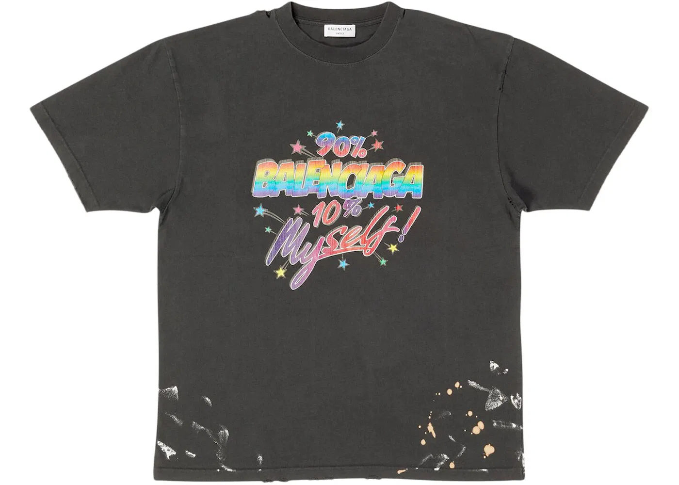 Женская футболка свободного кроя с винтажным принтом Balenciaga, Black/Multi