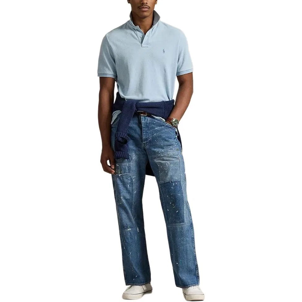 Мужское поло с коротким рукавом Classic Version Polo Ralph Lauren, Indigo — фото 3