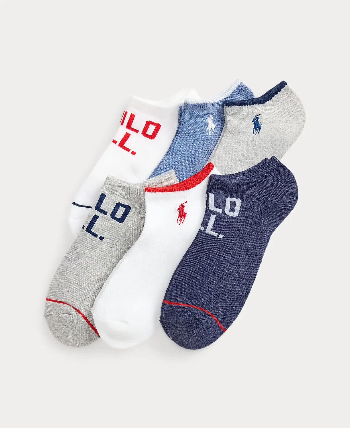 Женские носки-следки набор 6 пар с принтом Multicolor Polo Ralph Lauren, Multicolor