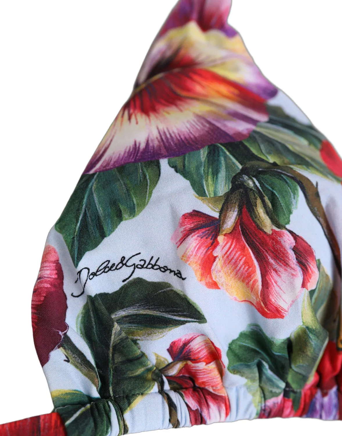 Женский топ бикини с цветочным принтом треугольный Multicolor Floral Triangle Beachwear Dolce & Gabbana, Multicolor