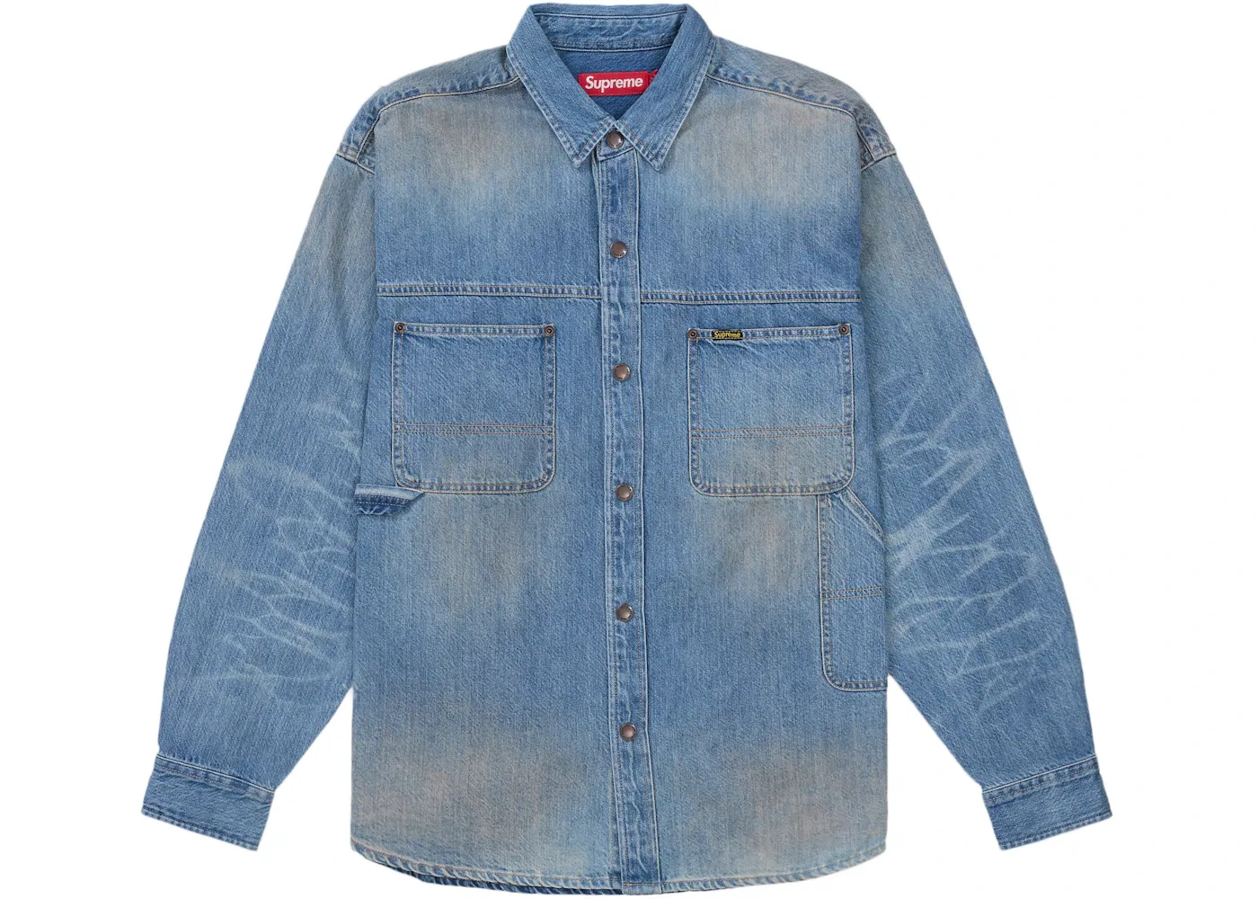 Мужская рубашка с длинным рукавом Worn Snap Painter Shirt Supreme, Denim