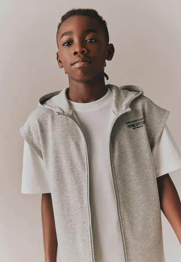 Комплект из худи и брюк с принтом Regular fit - hoodie tank set - waistcoat Next, grey, серый — фото 4