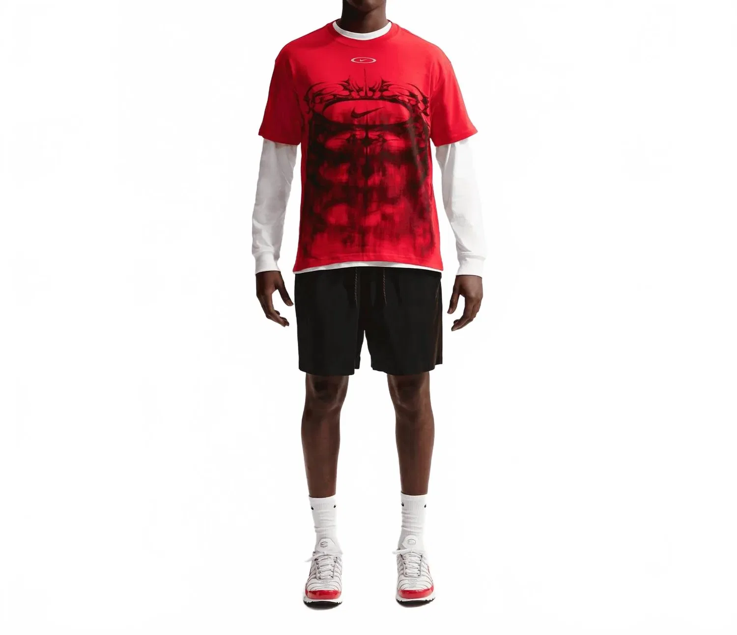 Женская футболка с длинным рукавом и принтом Chrome T-Shirt Nike, University Red/Black