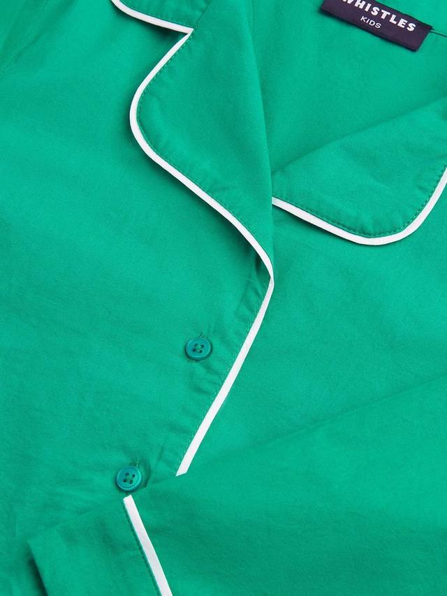 Детский комплект пижамы из хлопка с контрастной отделкой Whistles, Green — фото 3