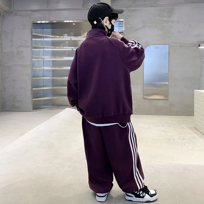 Детский спортивный комплект с воротником-стойкой MADALLO, Purple Two-Piece Set — фото 4