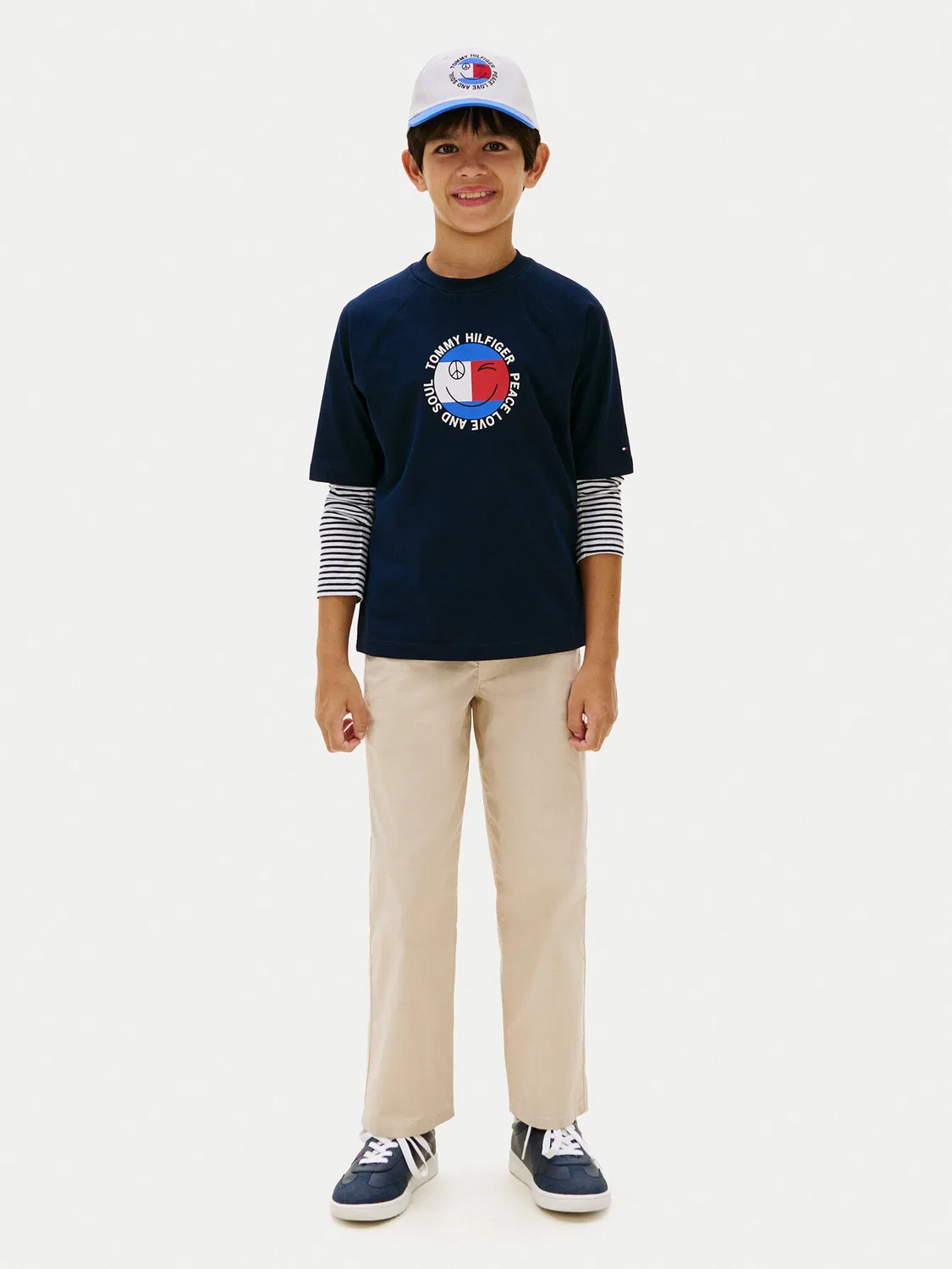 Футболка стандартного кроя для мальчика Smiley Flag Tommy Hilfiger, темно-синий — фото 2