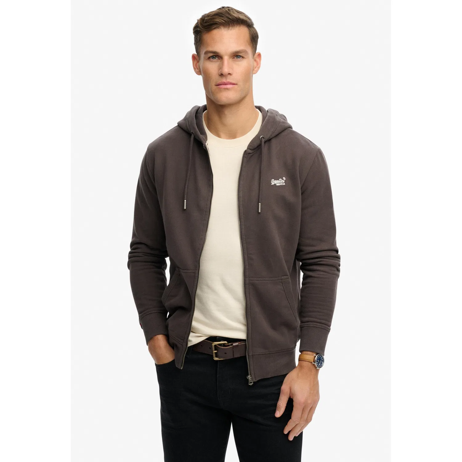 Мужская кофта с логотипом Superdry, Carbon Black