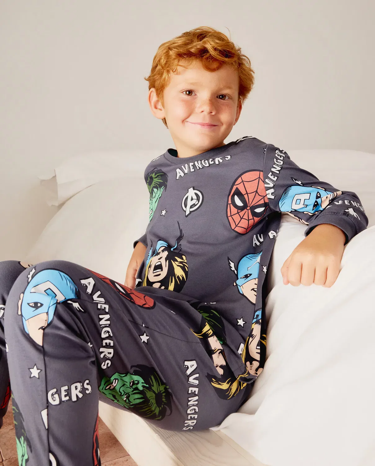 Детский комплект пижам для мальчиков Avengers Cotton Juice, Gris