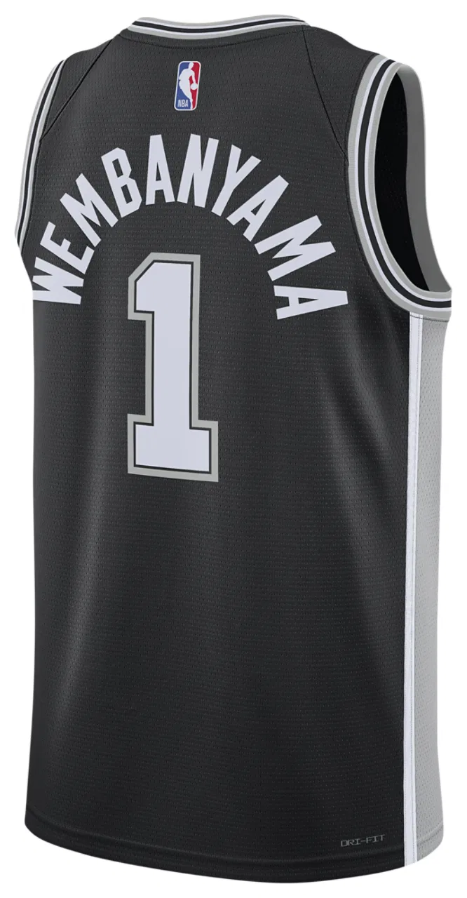 Мужская баскетбольная джерси Dri-FIT Swingman San Antonio Spurs Nike, черный/белый — фото 2