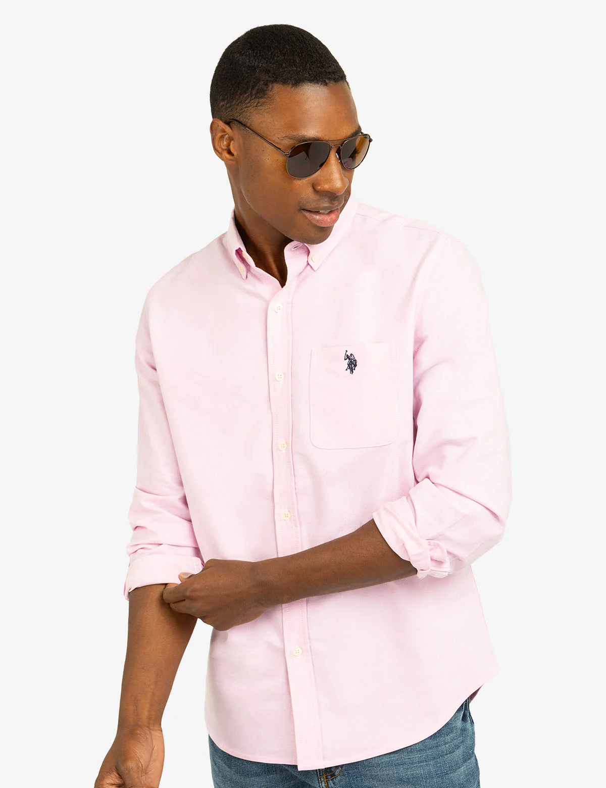

Рубашка U.S. Polo Assn Long Sleeve Stretch Oxford, светло-розовый