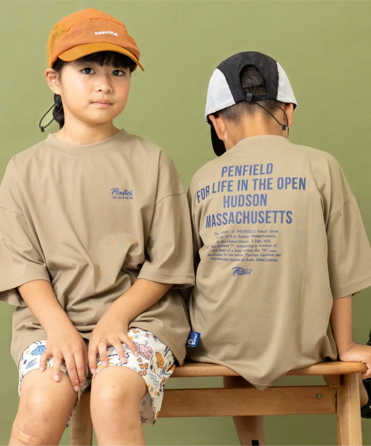 Детская футболка с длинным рукавомPenfield and D. petit main, Beige