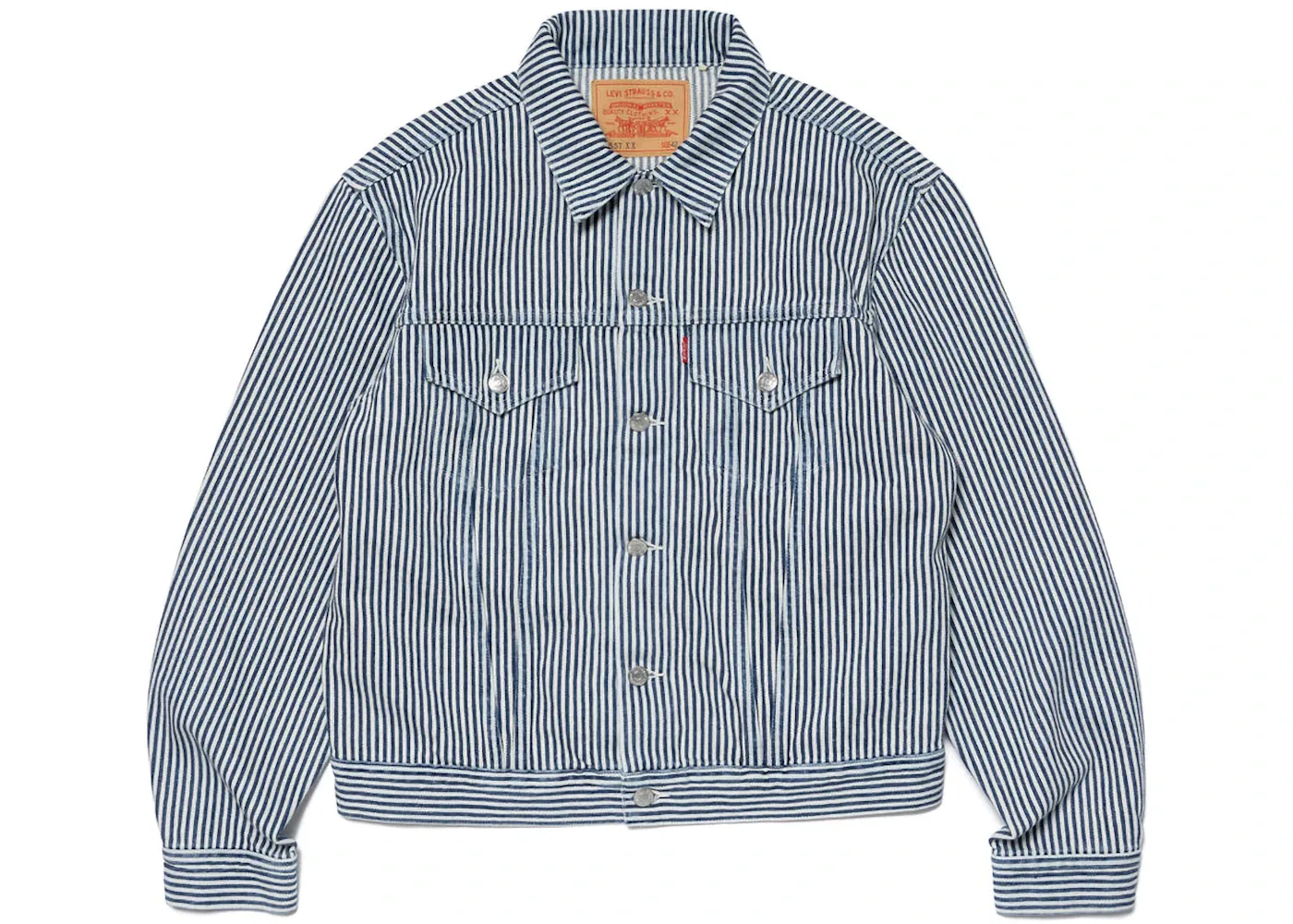 Мужская куртка-тракер из хлопка с принтом в полоску Hickory Stripe Levis, Indigo