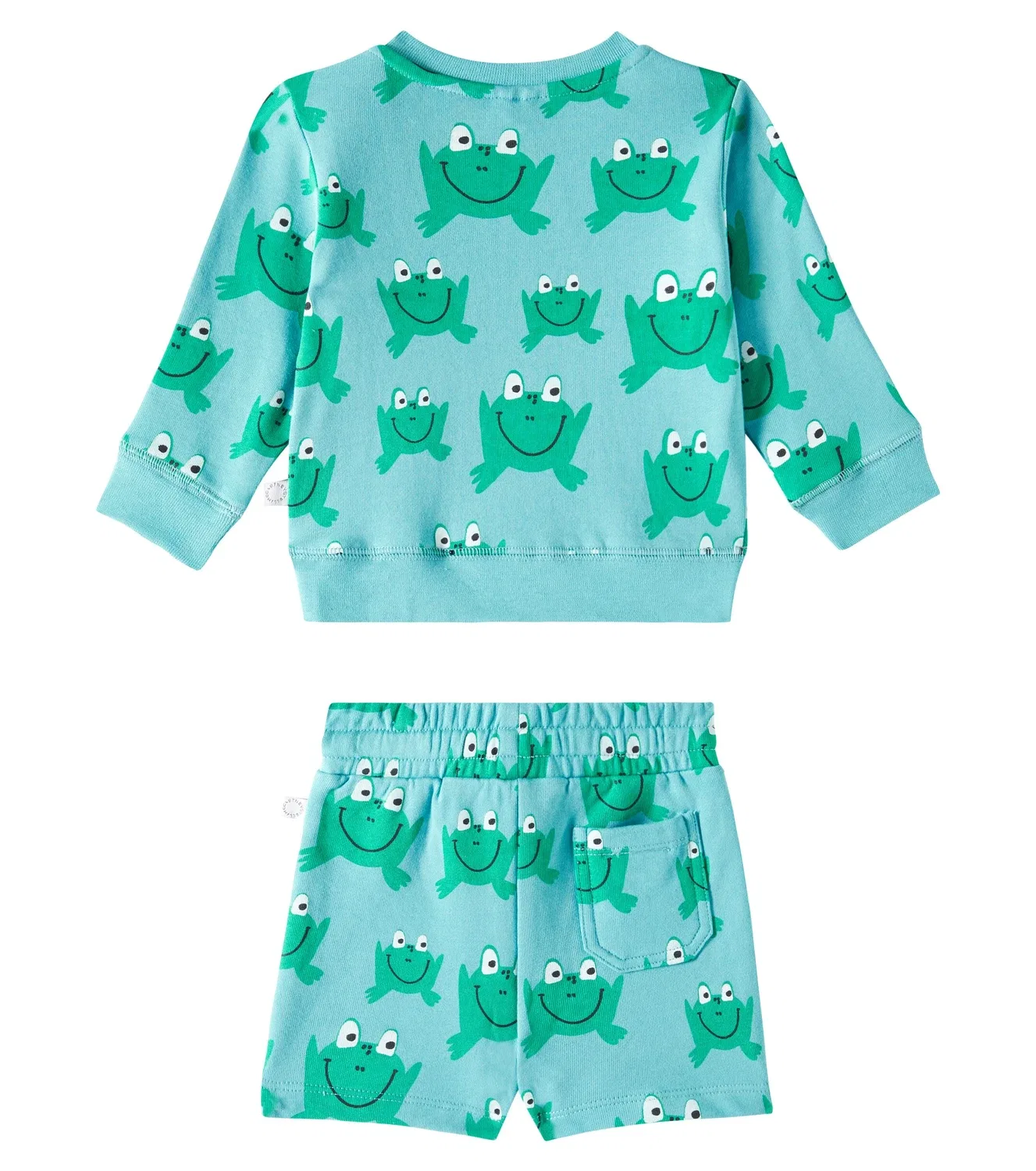 Комплект из толстовки и шорт хлопковый Stella Mccartney Kids, зеленый — фото 4