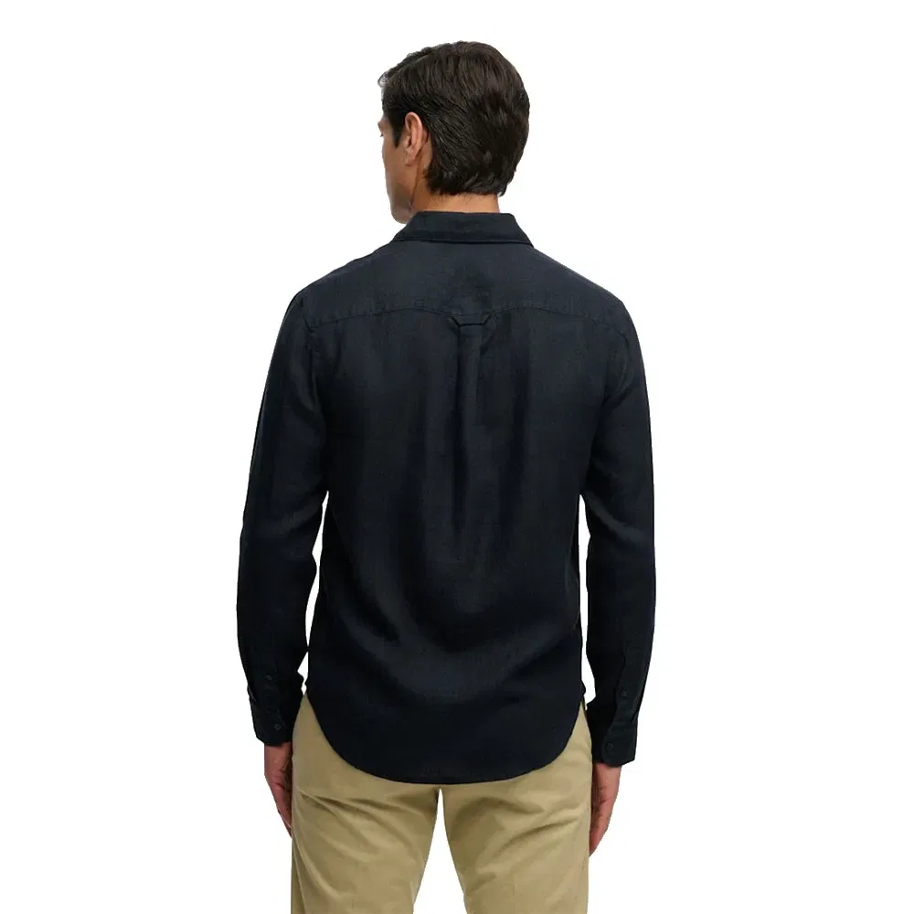 Рубашка с длинным рукавом Riviera Linen Superdry, черный — фото 2