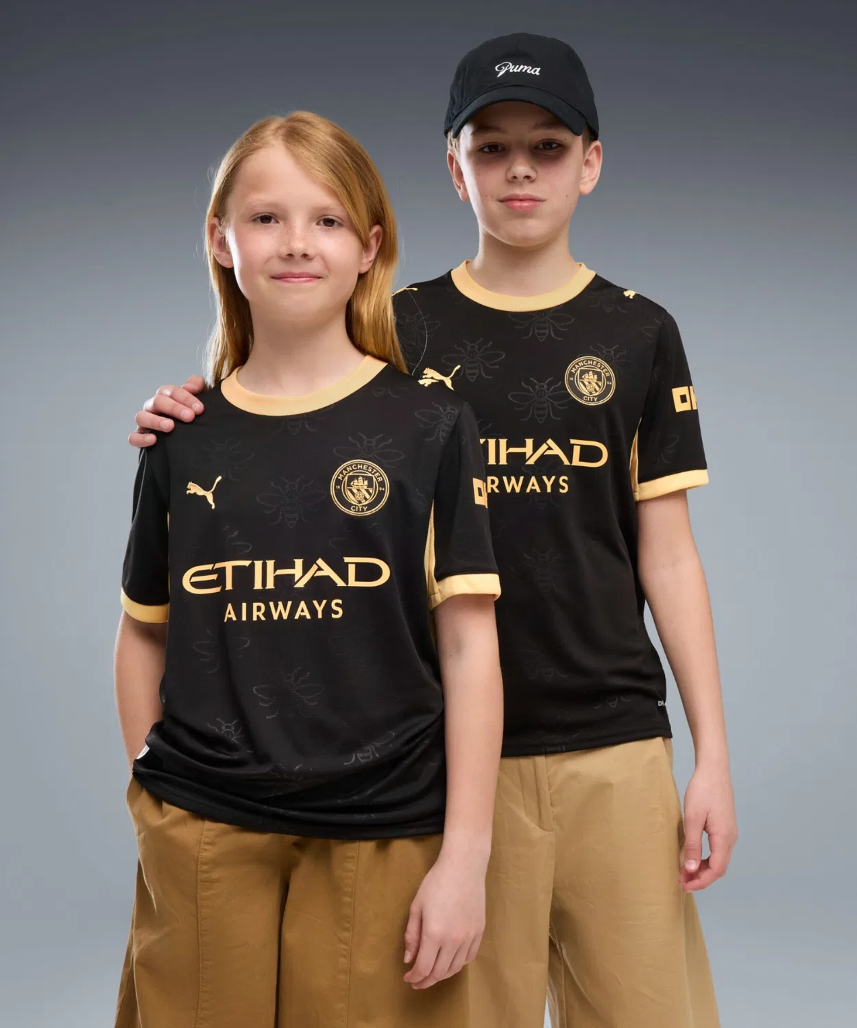 Детская футболка с принтом Manchester City FC Away Replica Jr PUMA, Black
