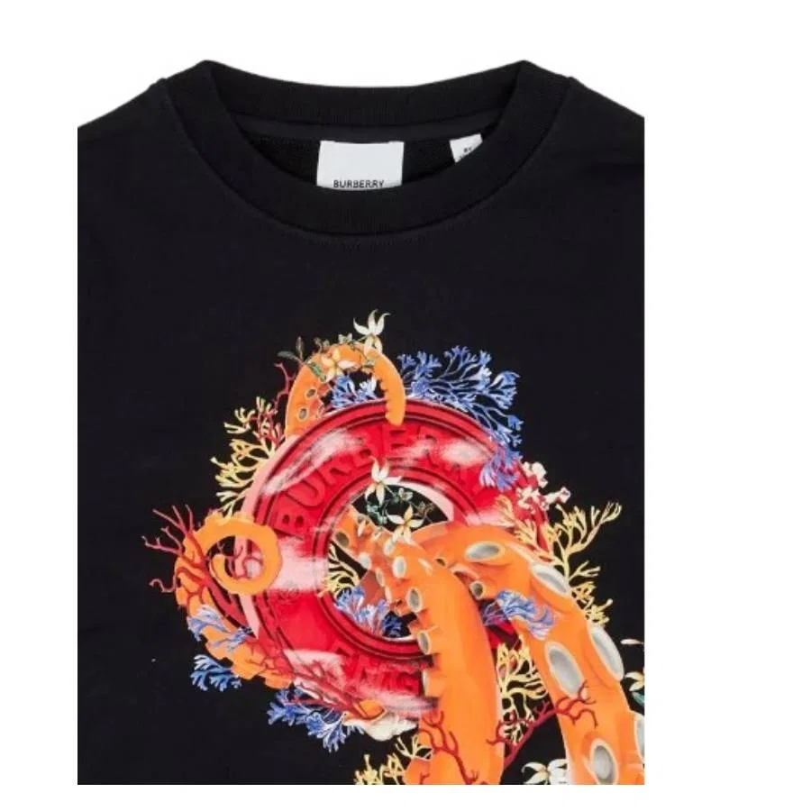 Свитшот с принтом Kids Coral Graphic Logo Burberry, Black — фото 4