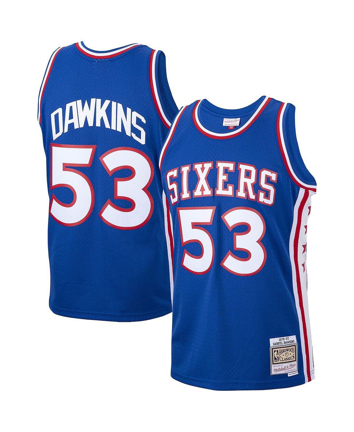 

Мужская футболка darryl dawkins royal philadelphia 76ers 1976-77 hardwood classics swingman player Mitchell & Ness