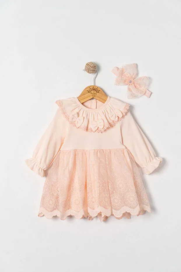Детское платье для девочек кружевное с комплектом повязки Miniday Baby, Multicolor — фото 2