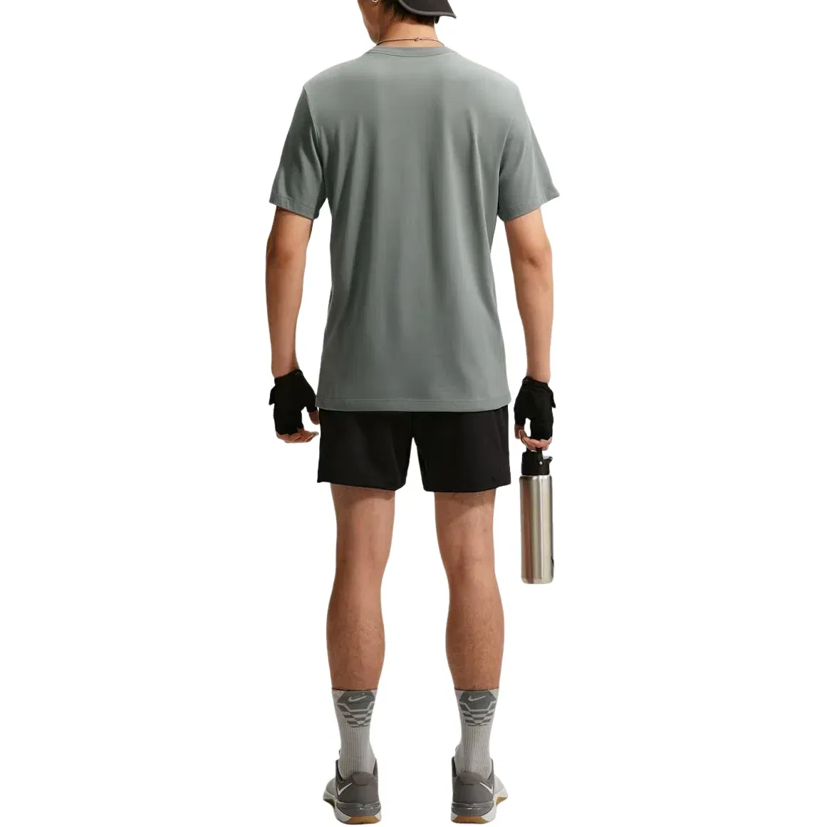 Мужская футболка для тренировок Dri-FIT T-Shirt 'Smoke Grey Black' Nike, Smoke Grey/Black — фото 2